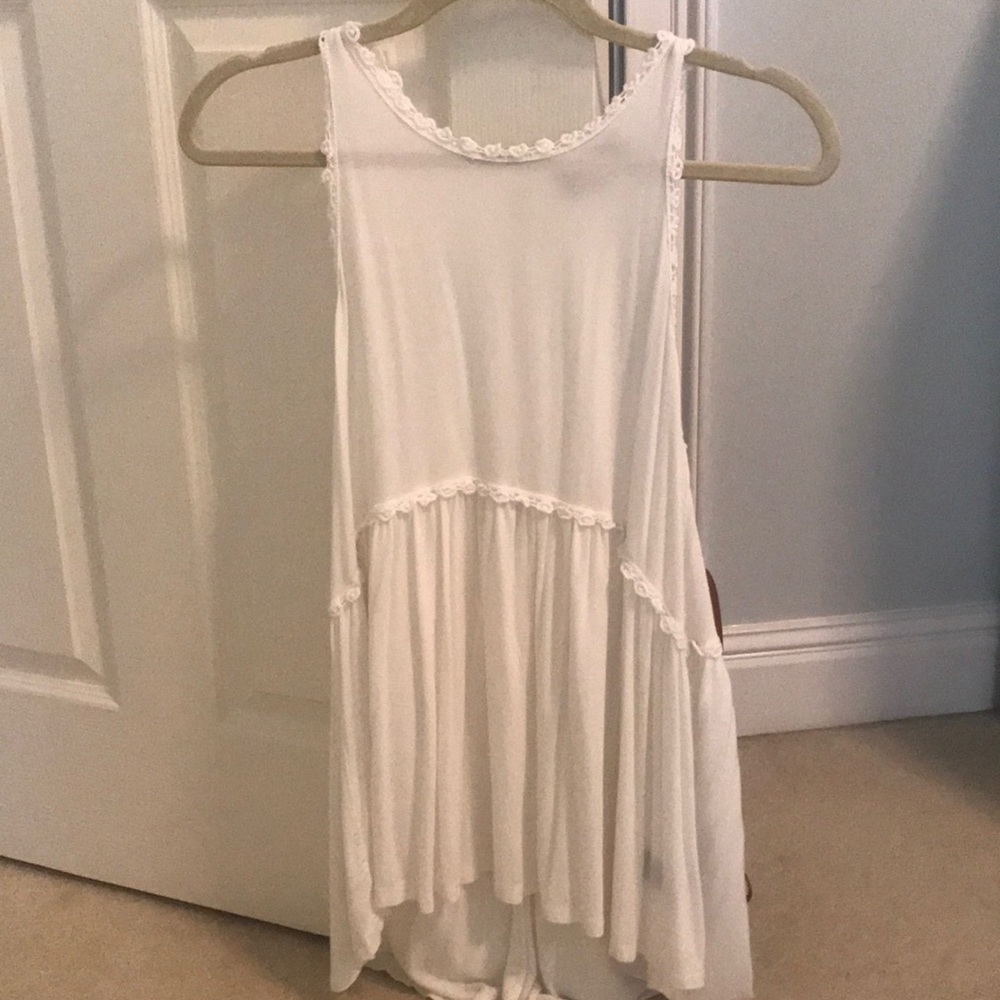 POL white tank top w/ detailing